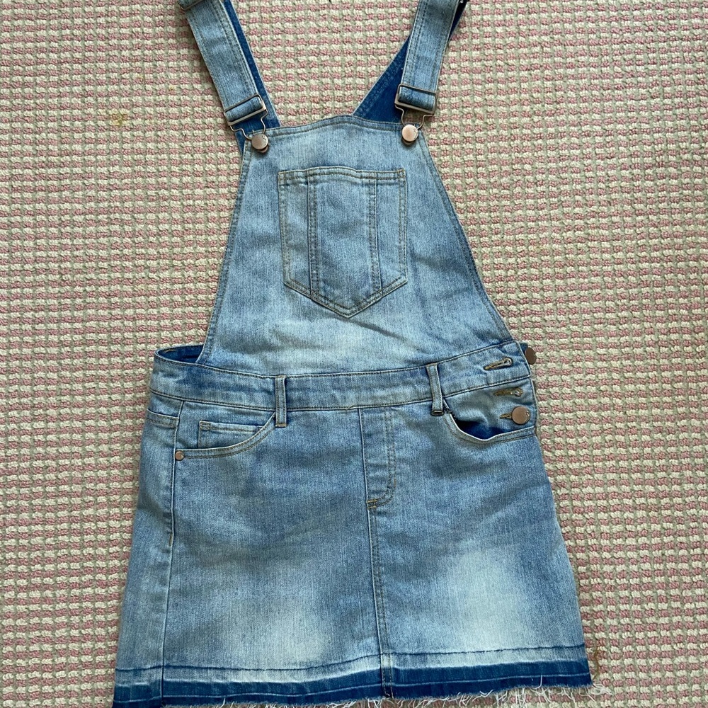Adorbs lightwash dollhouse overall dress